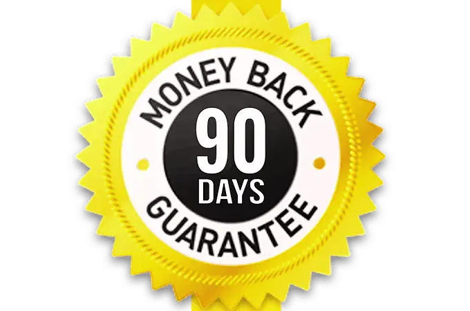 Sugar Mute Supplement with a 90-day money-back guarantee, promoting customer satisfaction.
